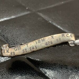 Vintage Silver Tone Tie Bar Clip EK GM‎ T IBM X RCA Numbers Letters